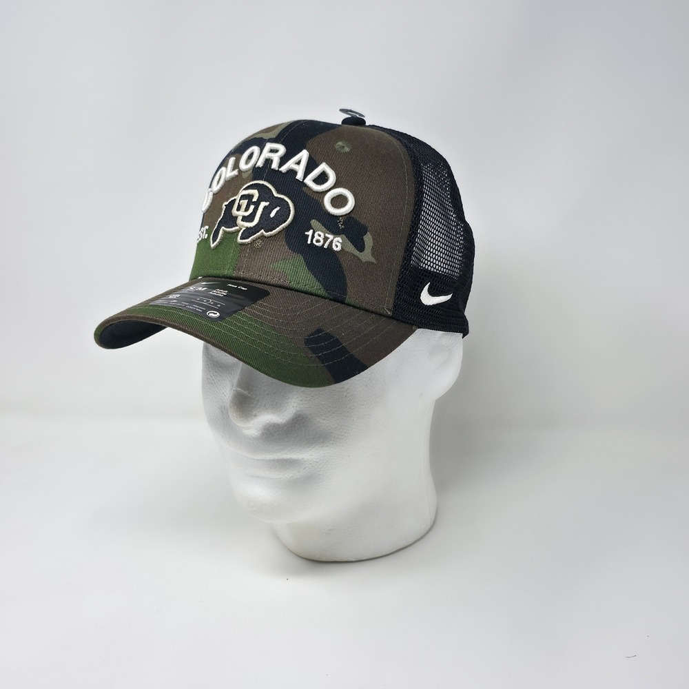 Nike Rise Cap Colorado Buffaloes Trucker Hat S/M Woodland Camo Mesh Snapback Hat